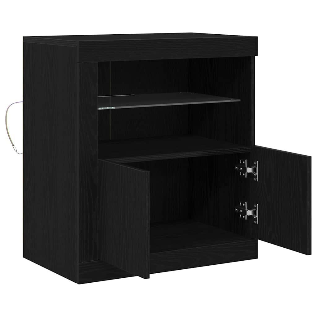 LED komoda Crna 60,5 x 37 x 67 cm Konstruirano drvo