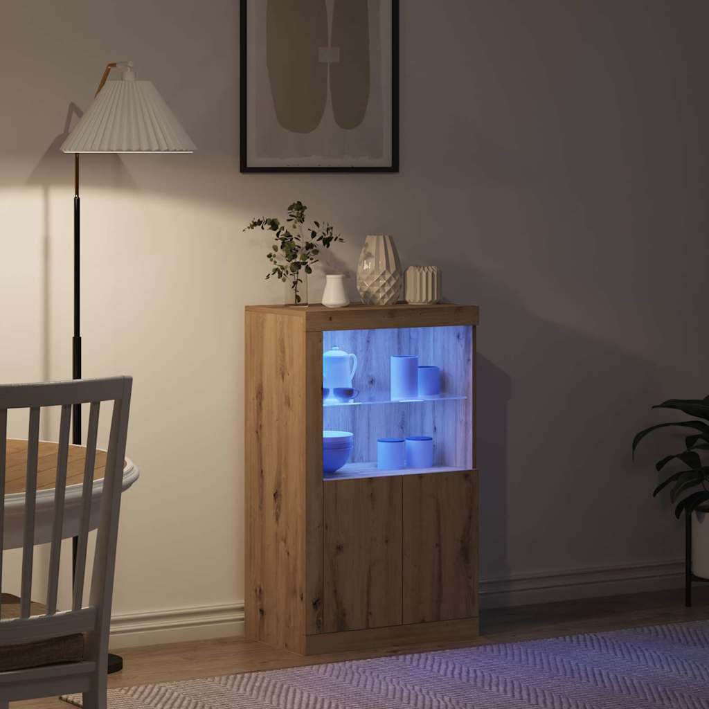 LED komoda S LED lampica Umjetnički hrast 60,5 x 37 x 100 cm