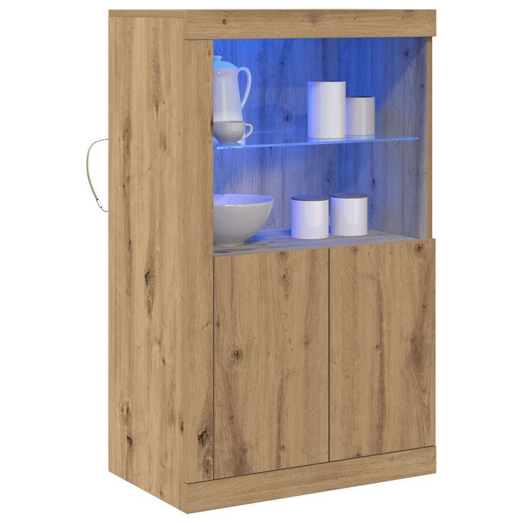 LED komoda S LED lampica Umjetnički hrast 60,5 x 37 x 100 cm