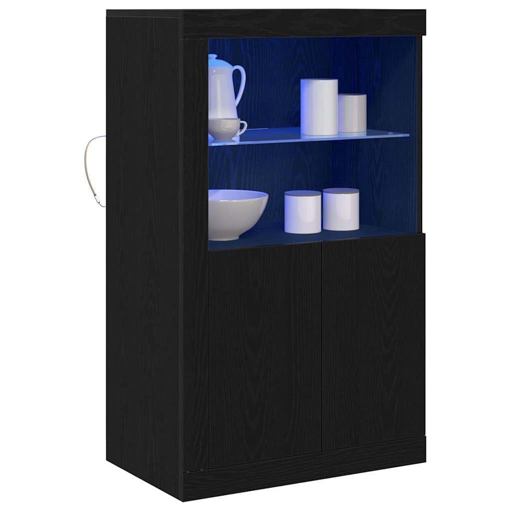 LED komoda Crni hrast 60,5 x 37 x 100 cm Konstruirano drvo