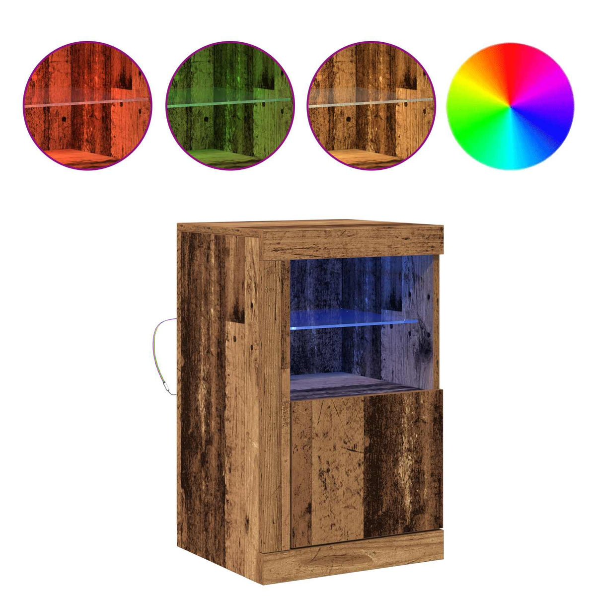 LED komoda Staro drvo 41 x 37 x 67 cm Konstruirano drvo