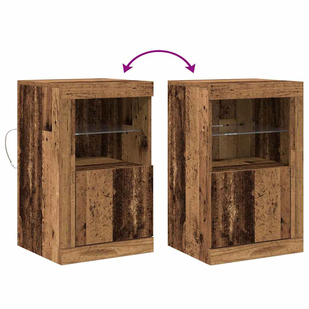 LED komoda 2 pcs Staro drvo 41 x 37 x 67 cm Konstruirano drvo