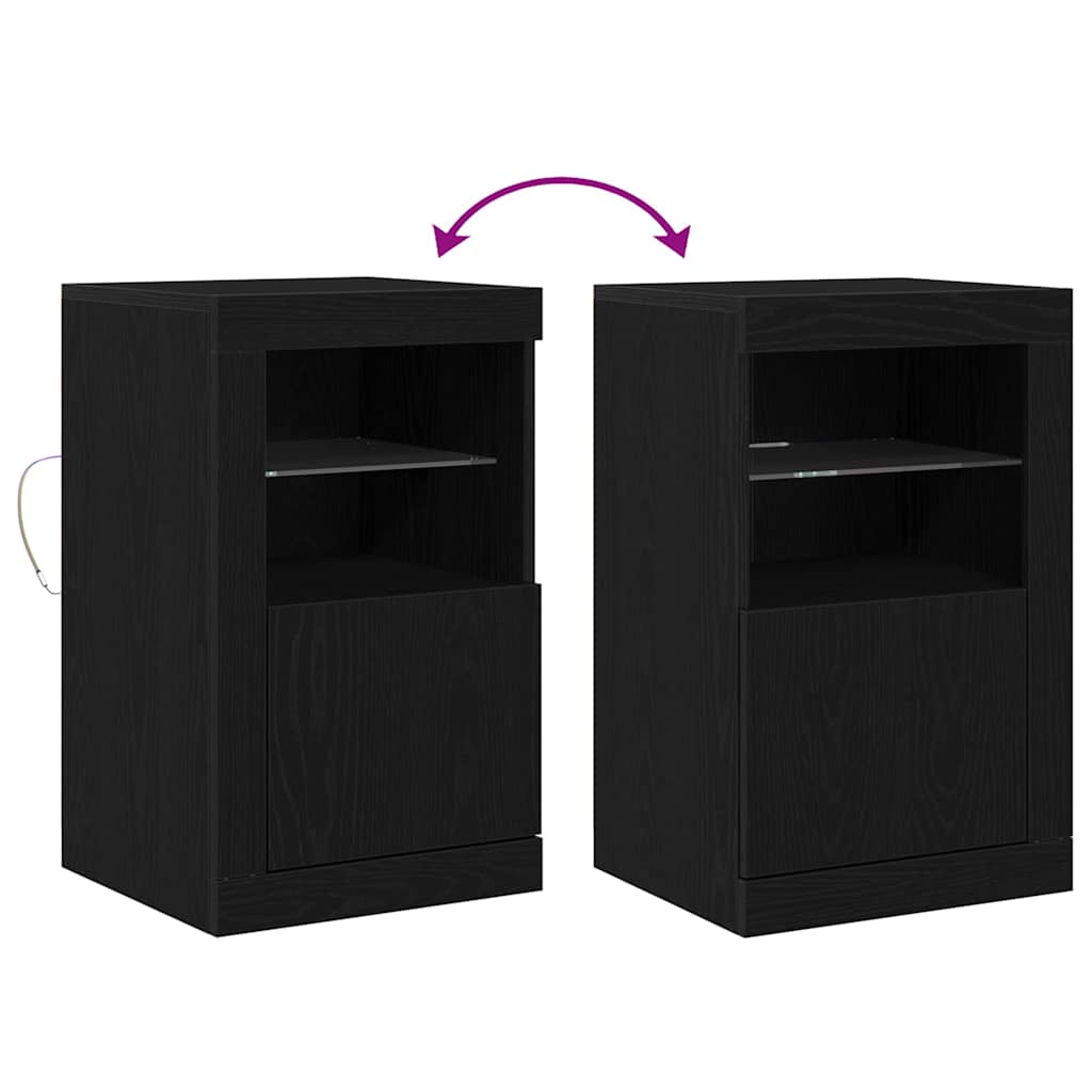 LED komoda Crni hrast 41 x 37 x 67 cm Konstruirano drvo