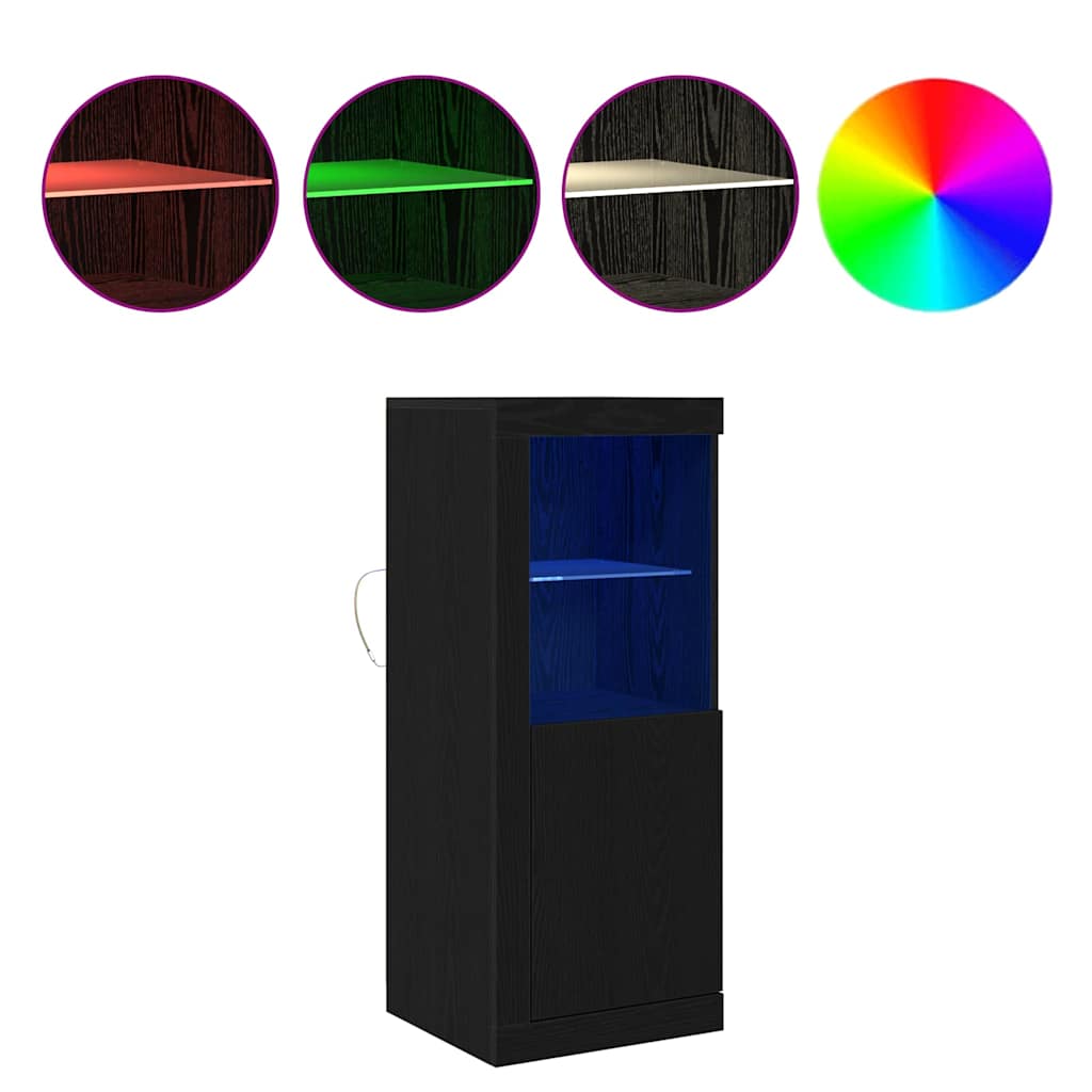 LED komoda Crna 41 x 37 x 100 cm Konstruirano drvo