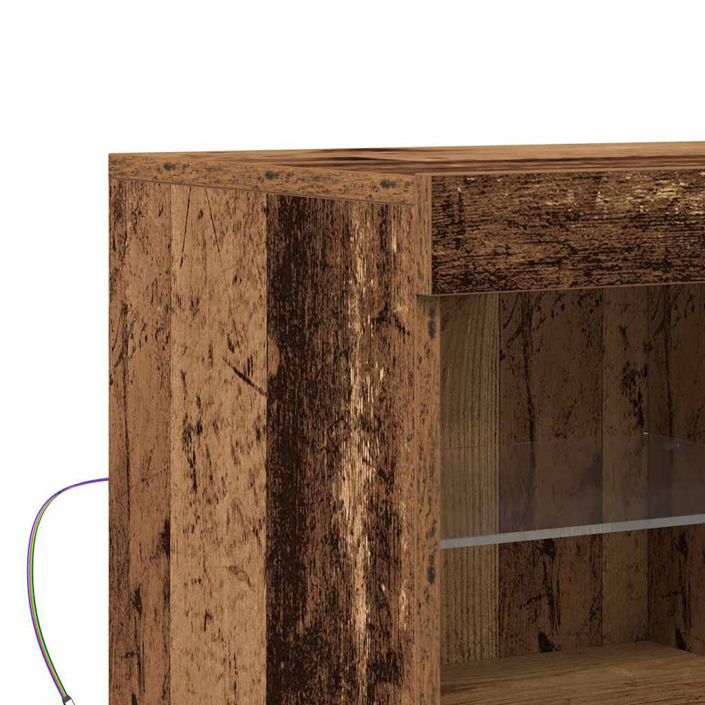 LED komoda Smeđa 81 x 37 x 66,5 cm Konstruirano drvo