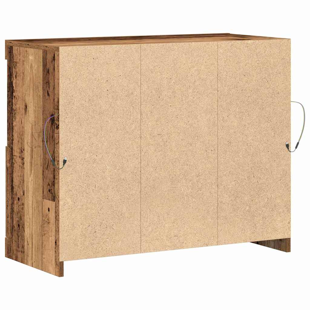 LED komoda Smeđa 81 x 37 x 66,5 cm Konstruirano drvo