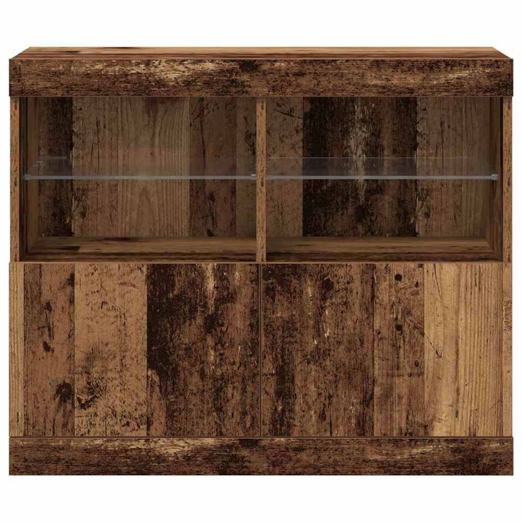 LED komoda Smeđa 81 x 37 x 66,5 cm Konstruirano drvo
