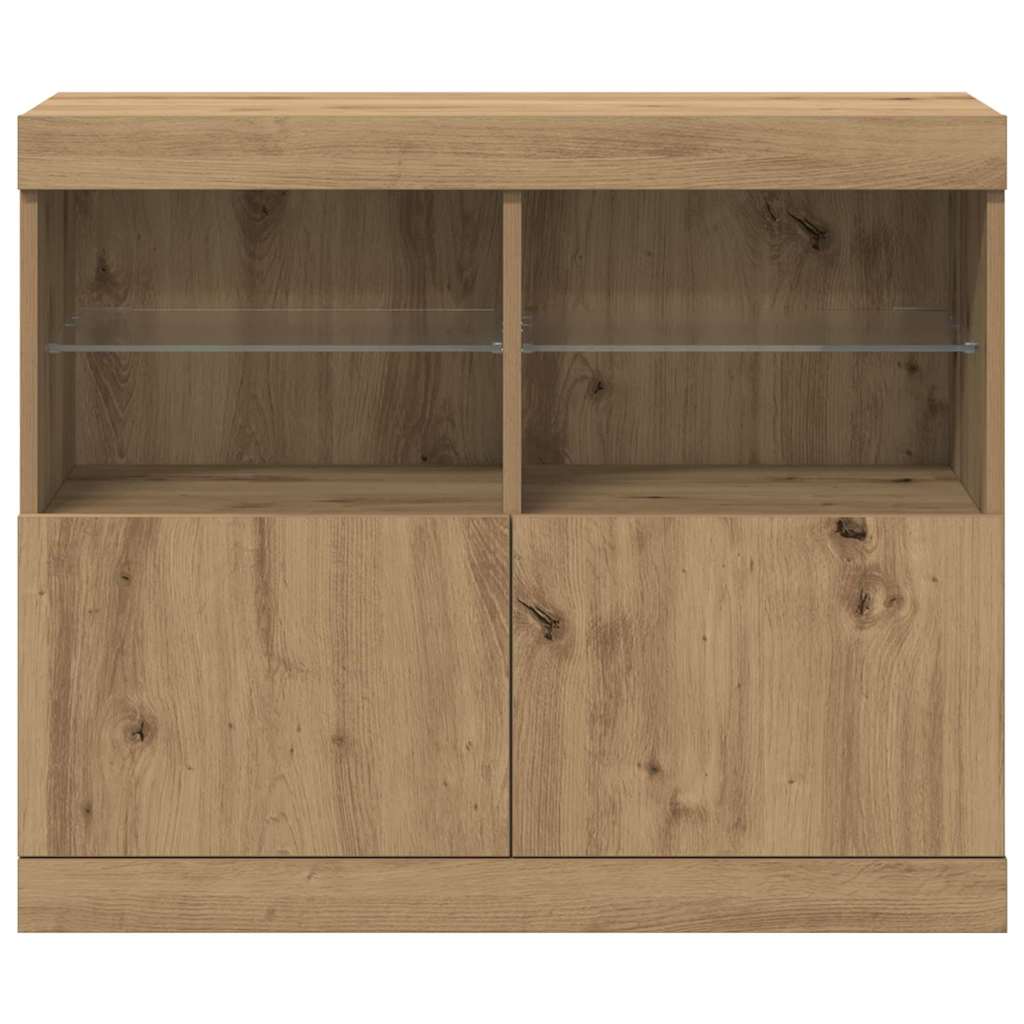 LED komoda Smeđa 81 x 37 x 66,5 cm Konstruirano drvo