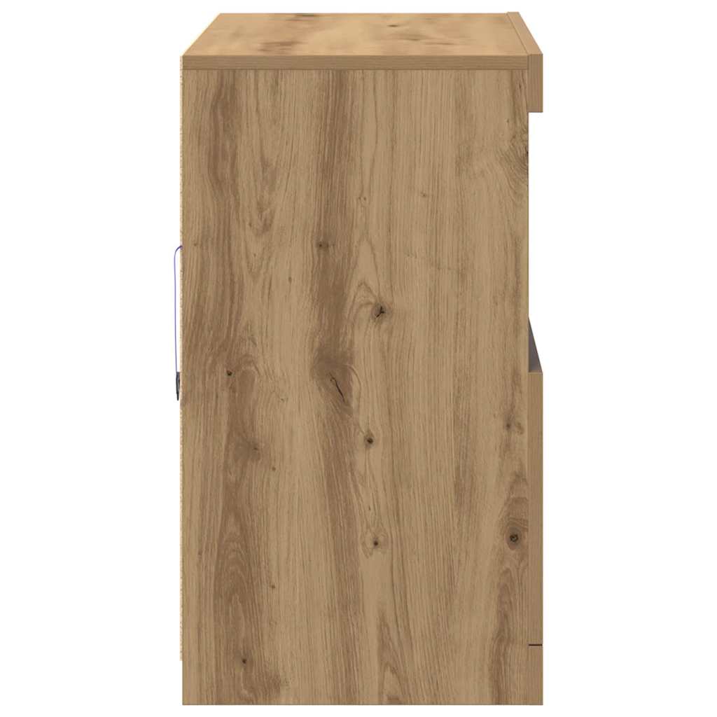 LED komoda Smeđa 81 x 37 x 66,5 cm Konstruirano drvo