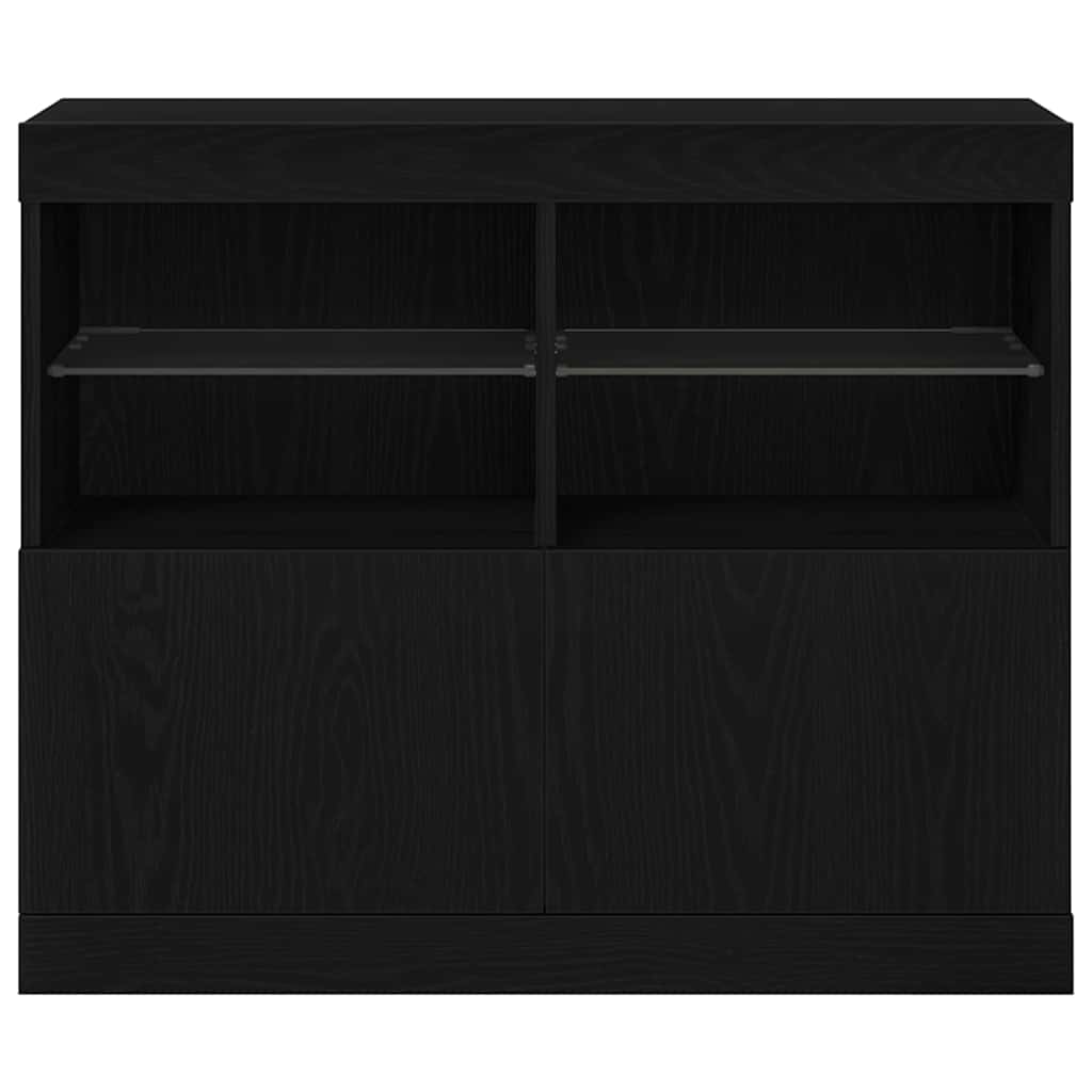LED komoda Crna 81 x 37 x 66,5 cm Konstruirano drvo