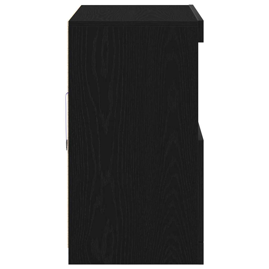 LED komoda Crna 81 x 37 x 66,5 cm Konstruirano drvo