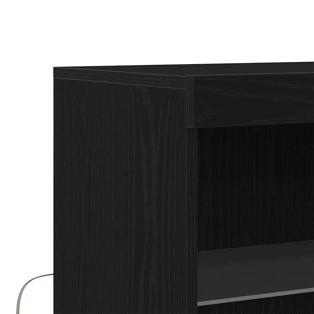LED komoda Crna 60 x 37 x 100 cm Konstruirano drvo