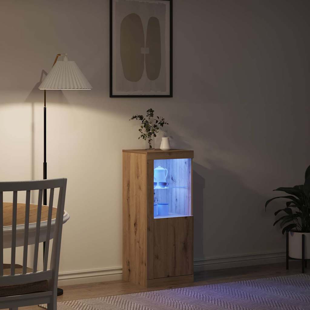 LED komoda Umjetnički hrast 41 x 37 x 100 cm Konstruirano drvo
