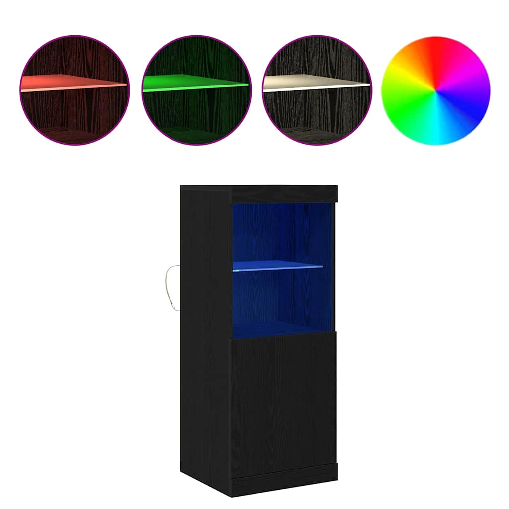 LED komoda Crni hrast 41 x 37 x 100 cm Konstruirano drvo