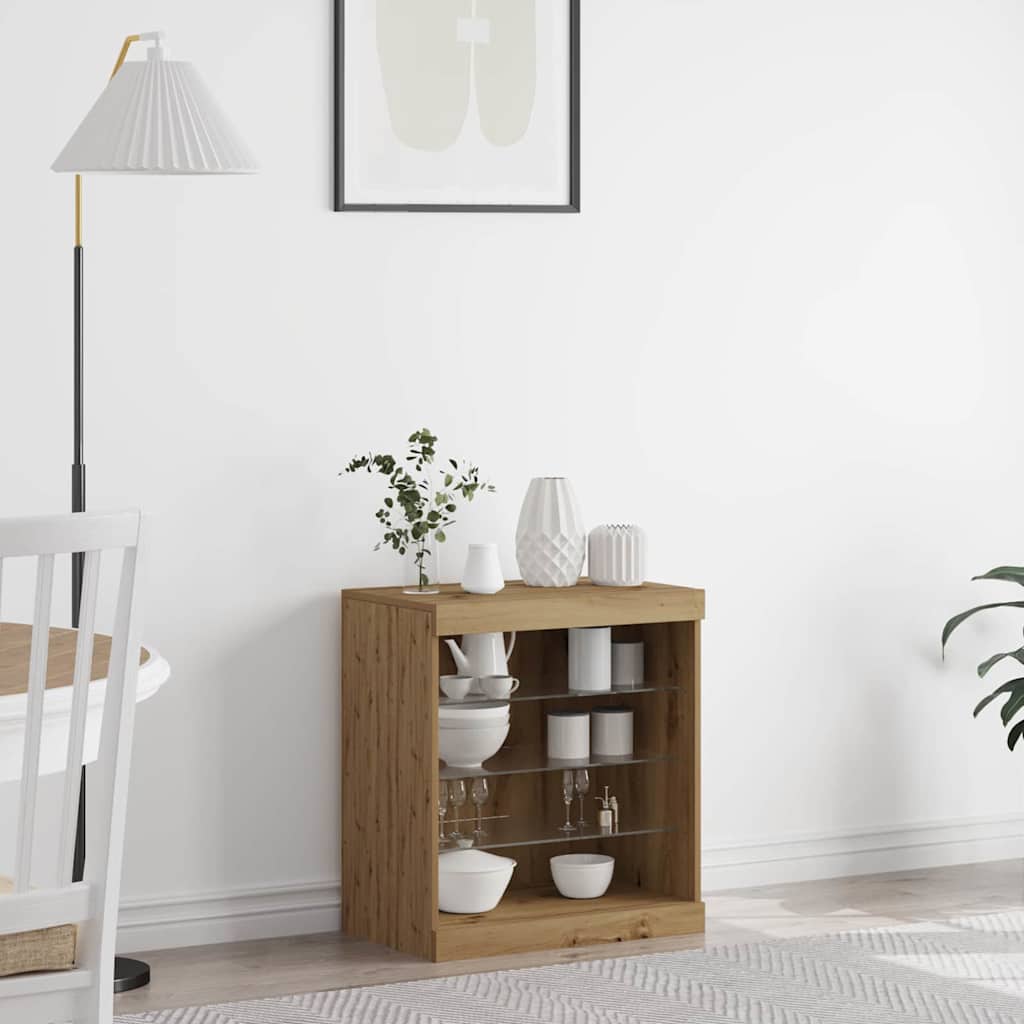 LED komoda Umjetnički hrast 60,5 x 37 x 67 cm Konstruirano drvo