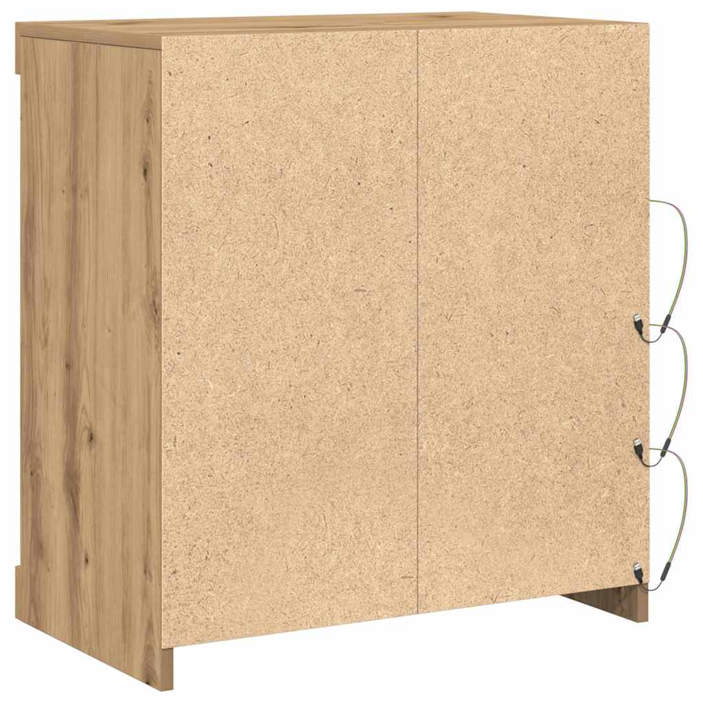 LED komoda Umjetnički hrast 60,5 x 37 x 67 cm Konstruirano drvo