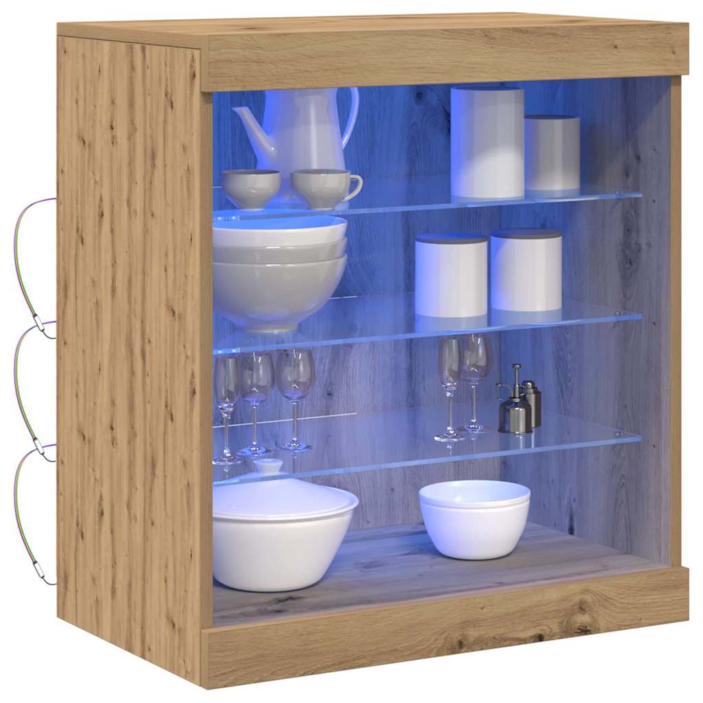 LED komoda Umjetnički hrast 60,5 x 37 x 67 cm Konstruirano drvo