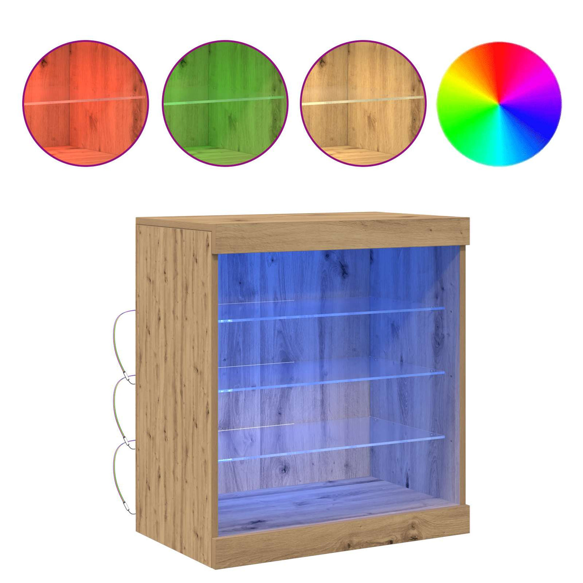 LED komoda Umjetnički hrast 60,5 x 37 x 67 cm Konstruirano drvo
