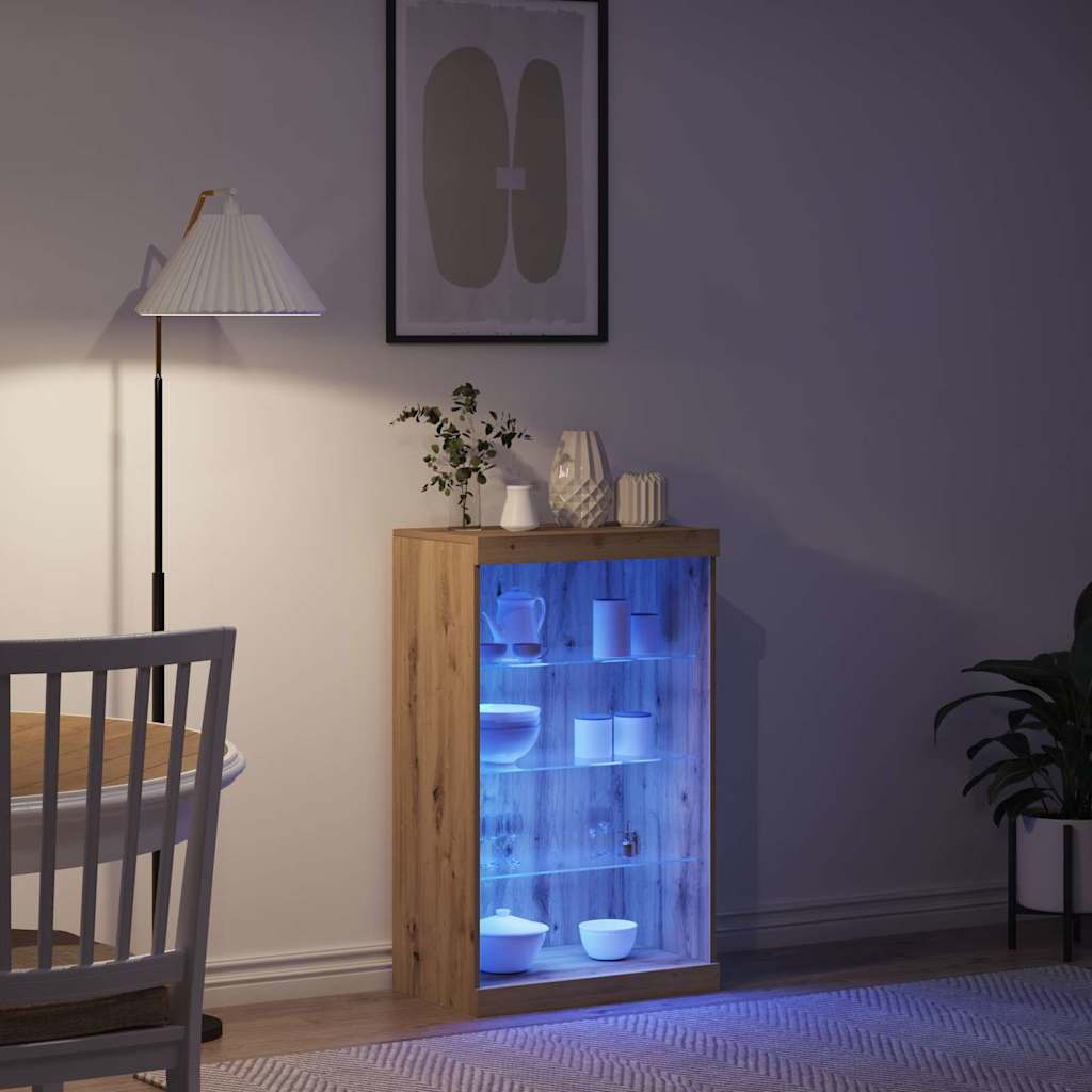 LED komoda S LED lampica Umjetnički hrast 60,5 x 37 x 100 cm