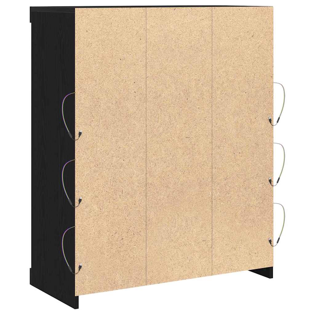 LED komoda Crni hrast 81 x 37 x 100 cm Konstruirano drvo