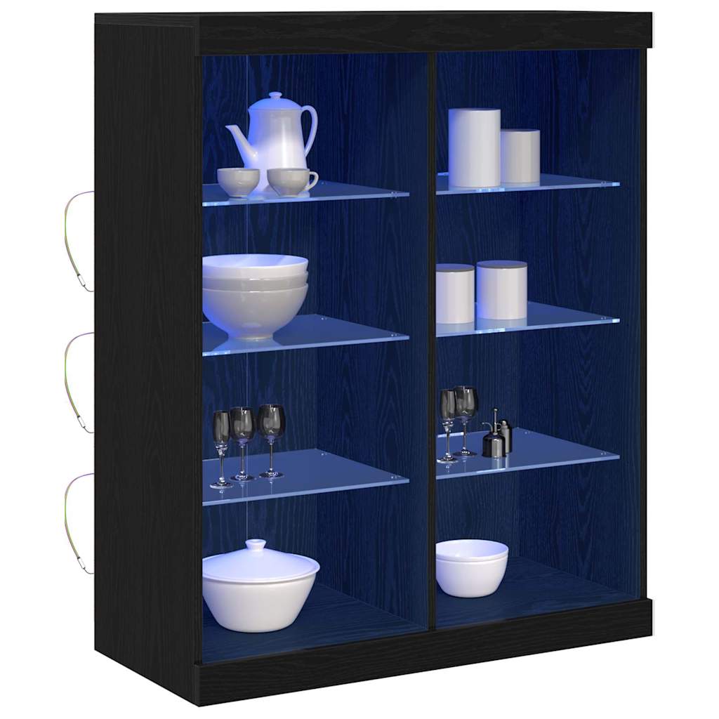 LED komoda Crni hrast 81 x 37 x 100 cm Konstruirano drvo