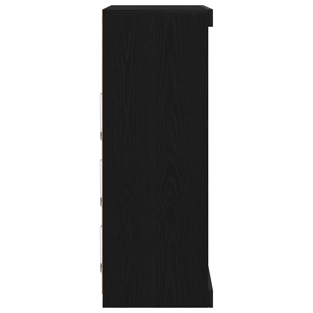 LED komoda Crni hrast 81 x 37 x 100 cm Konstruirano drvo