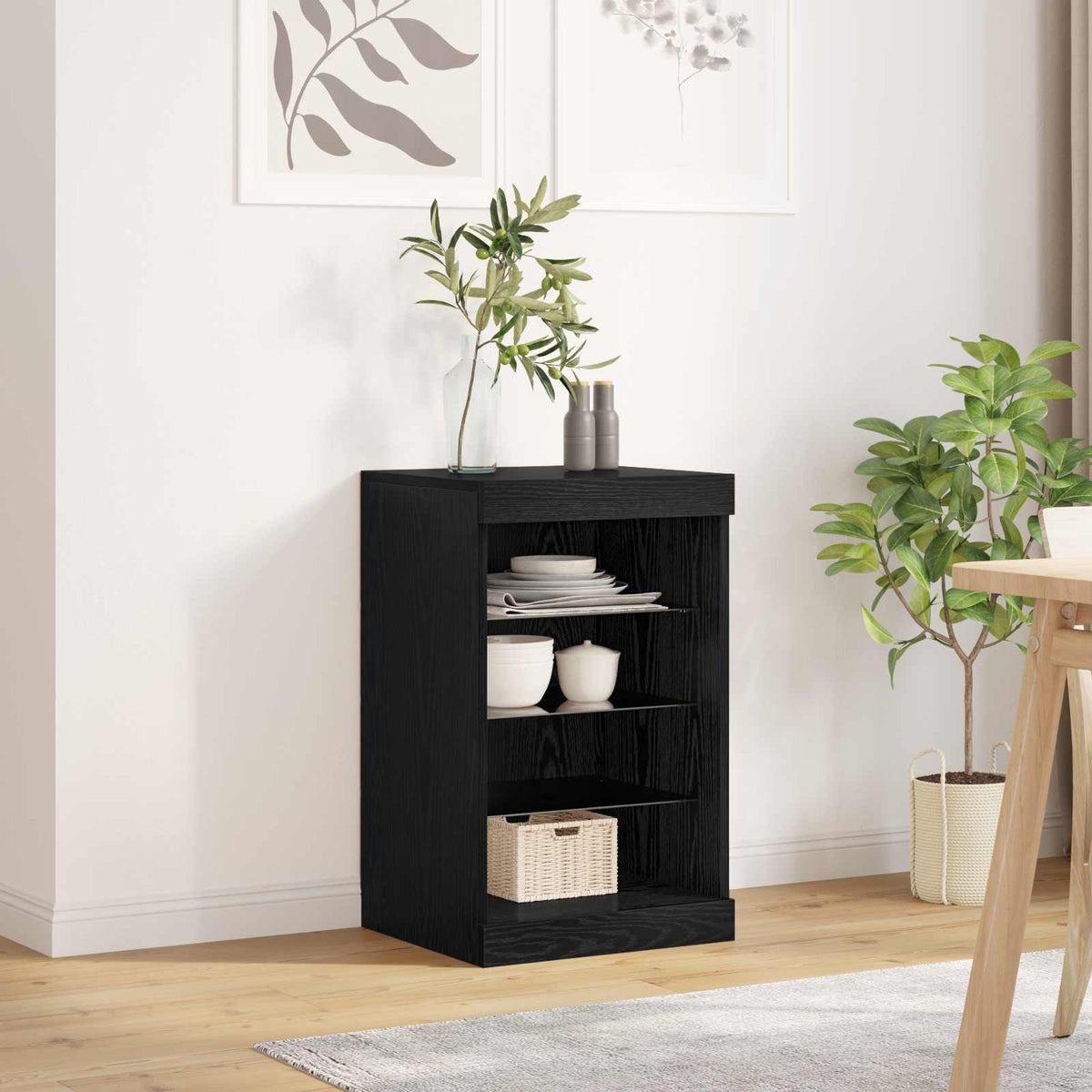 Komoda s LED svjetlima boja hrasta 41x37x67 cm