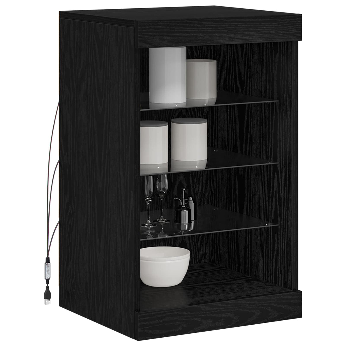 LED komoda Crni hrast 41 x 37 x 67 cm Konstruirano drvo