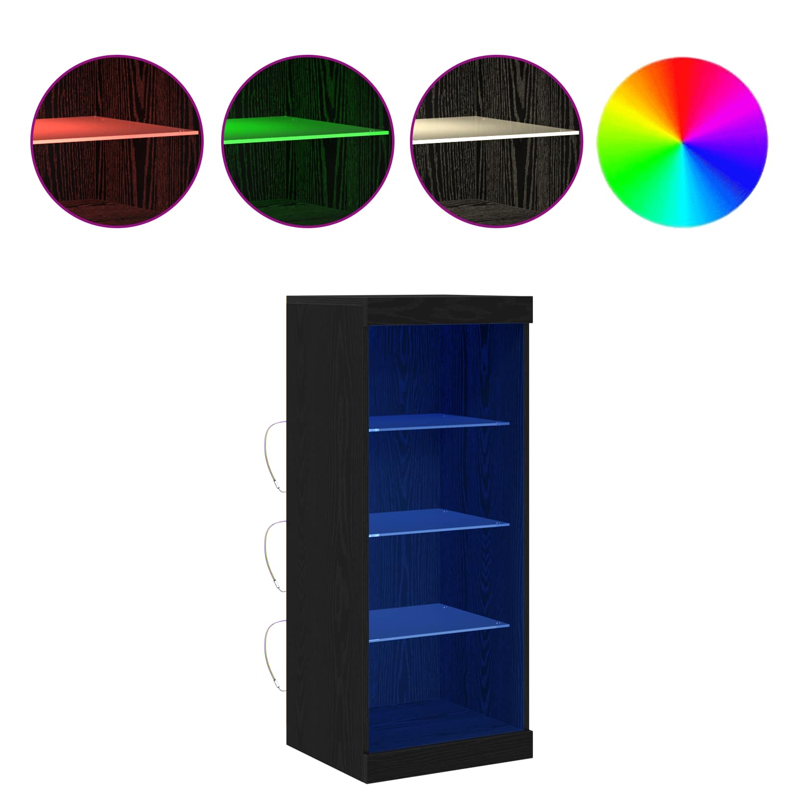 LED komoda Crni hrast 41 x 37 x 100 cm Konstruirano drvo