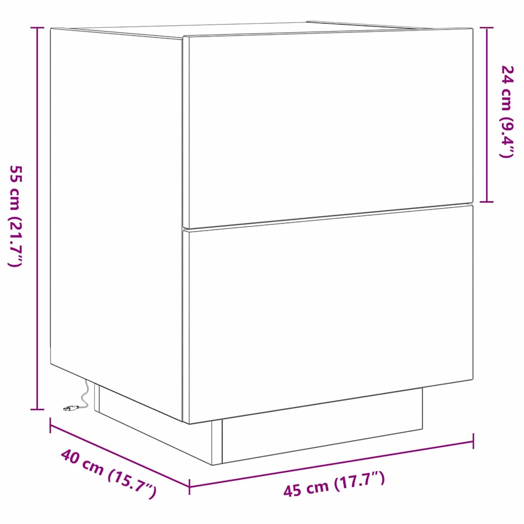 Noćni ormar Staro drvo 45 x 40 x 55 cm Konstruirano drvo