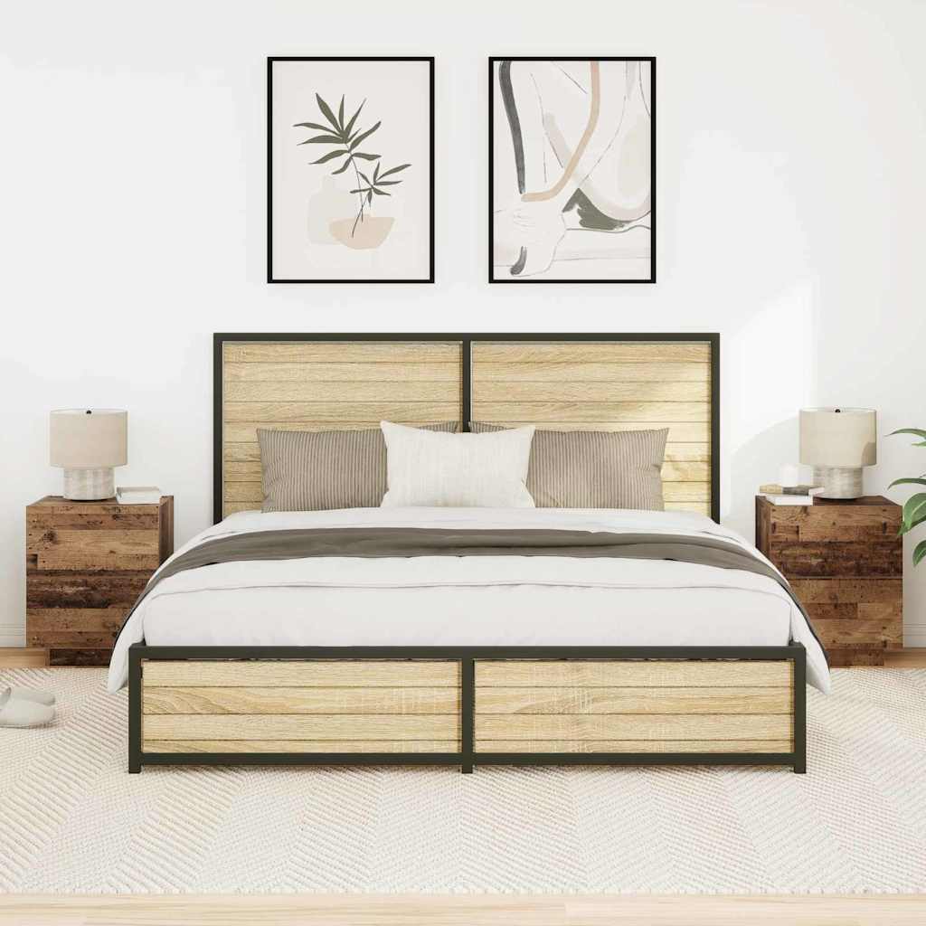 Noćni ormar 2 pcs Staro drvo 45 x 40 x 55 cm Konstruirano drvo