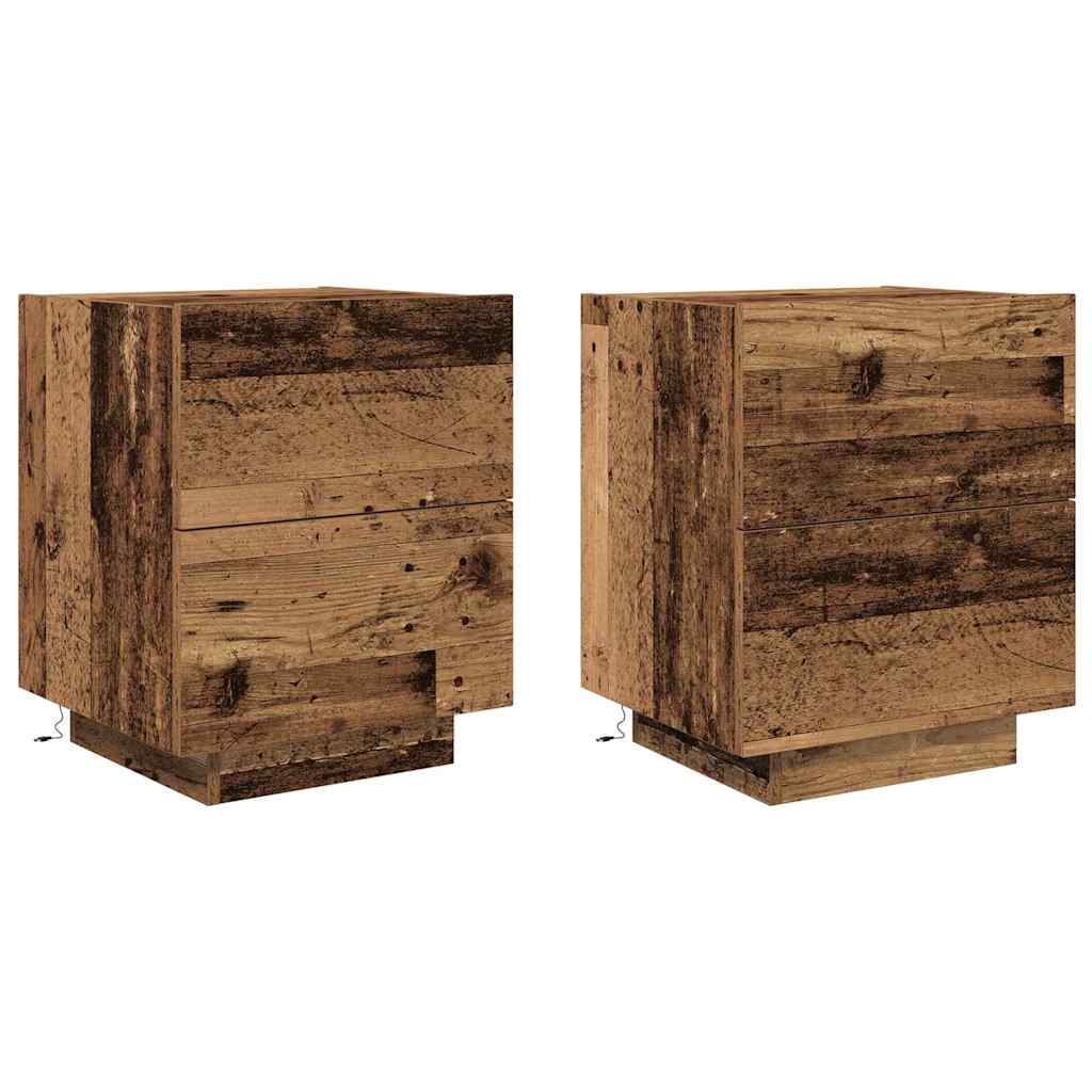Noćni ormar 2 pcs Staro drvo 45 x 40 x 55 cm Konstruirano drvo