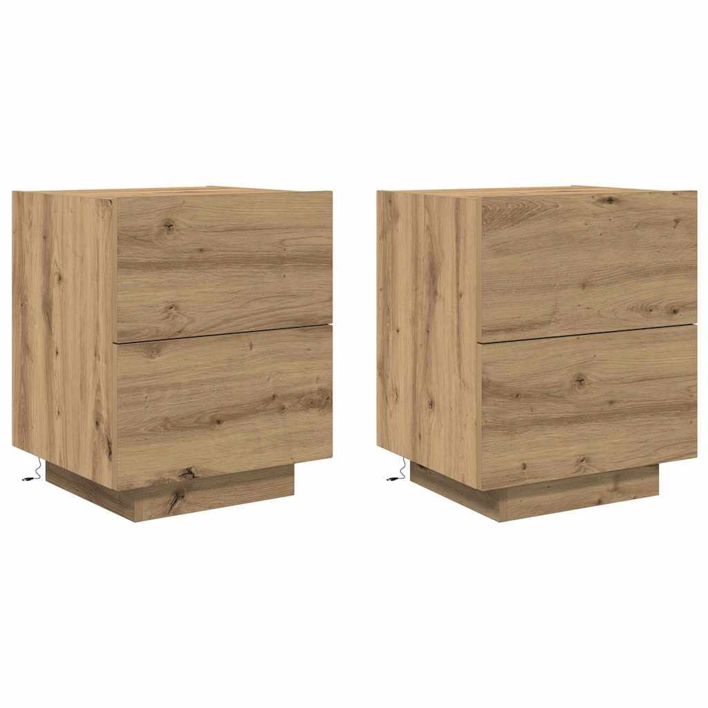 Noćni ormar s ladicama 2 pcs Umjetnički hrast 45 x 40 x 55 cm