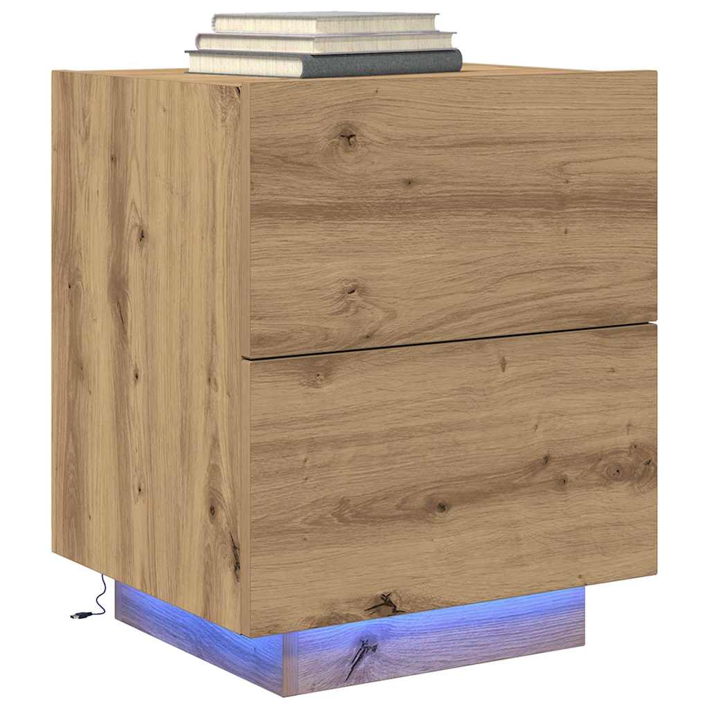 Noćni ormar s ladicama 2 pcs Umjetnički hrast 45 x 40 x 55 cm