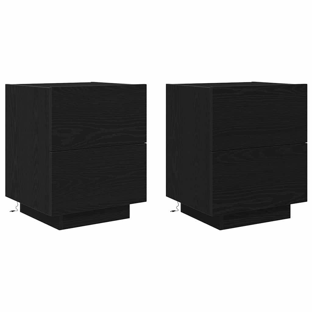 Noćni ormar 2 pcs Crni hrast 45 x 40 x 55 cm Konstruirano drvo
