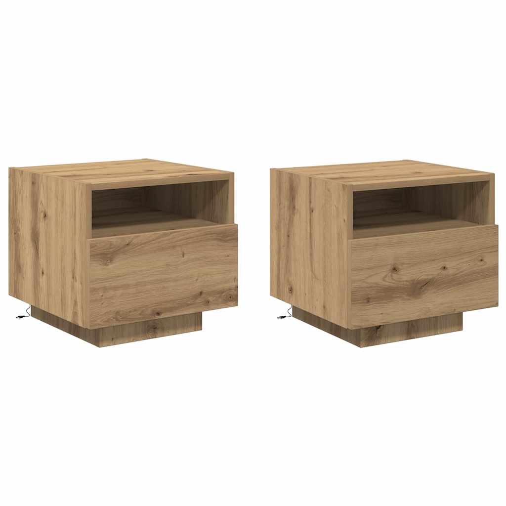 Noćni ormar s ladicama 2 pcs Umjetnički hrast 40 x 39 x 37 cm