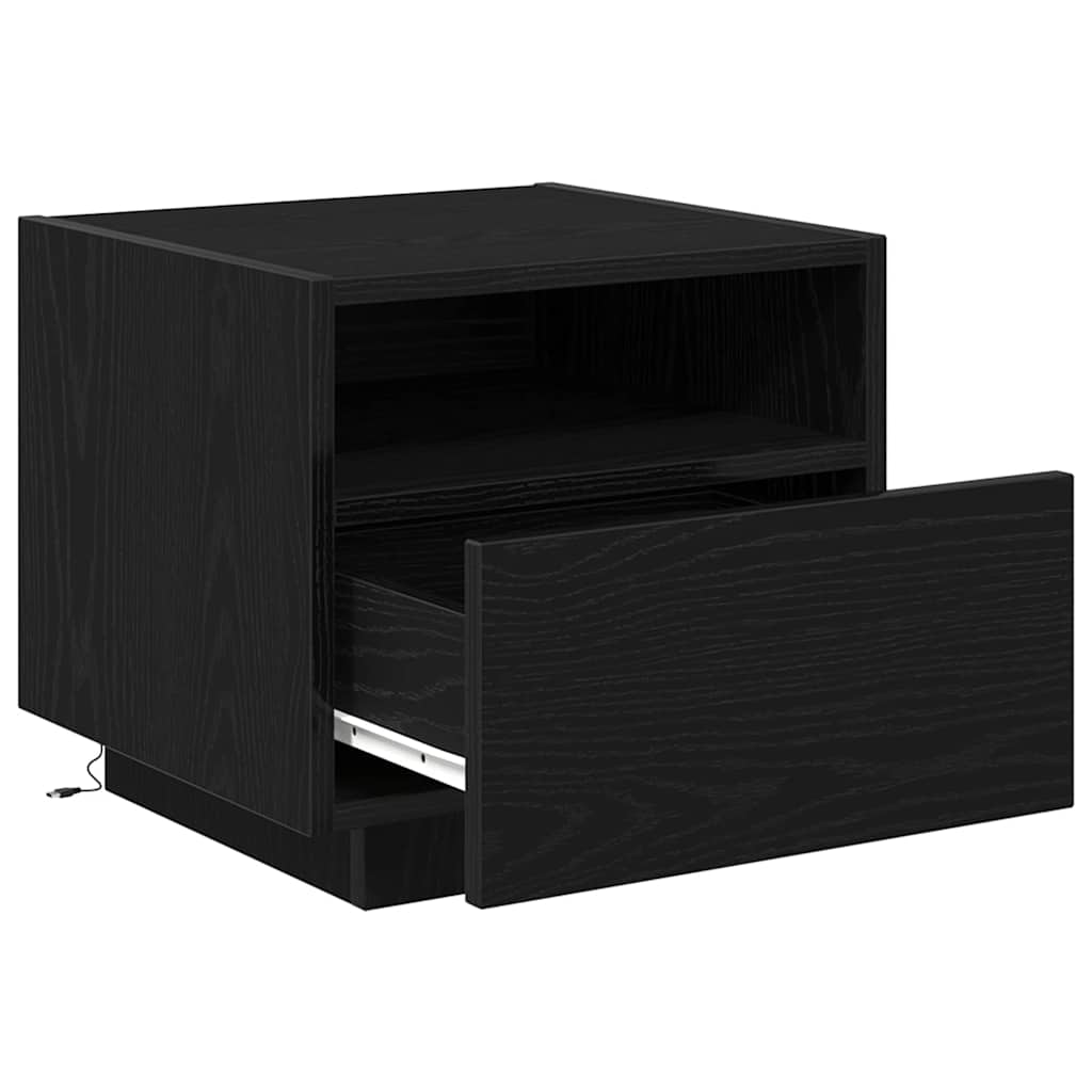 Noćni ormar 2 pcs Crni hrast 40 x 39 x 37 cm Konstruirano drvo