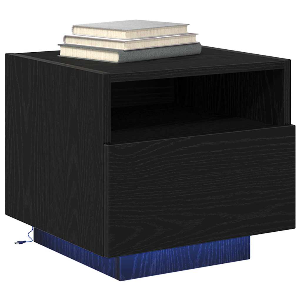 Noćni ormar 2 pcs Crni hrast 40 x 39 x 37 cm Konstruirano drvo