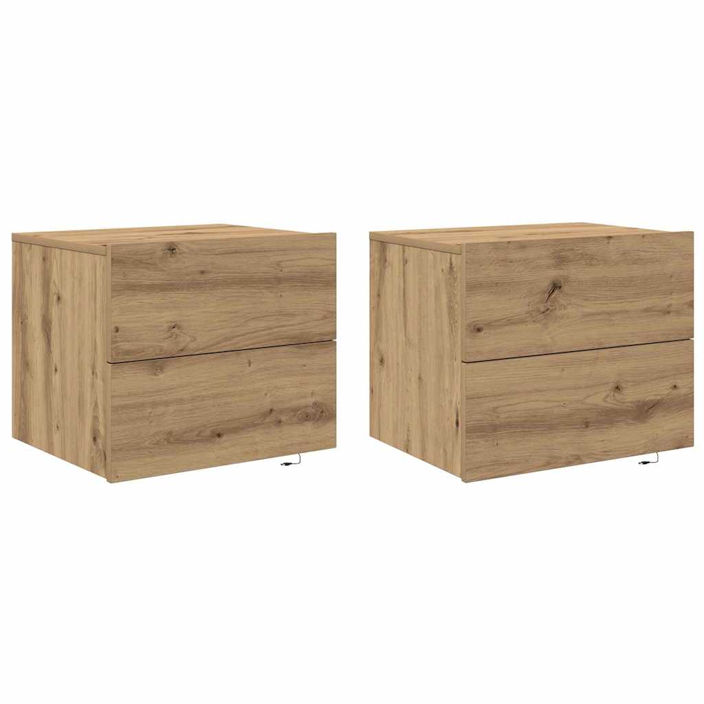 Noćni ormar s ladicama 2 pcs Umjetnički hrast 50 x 39 x 41 cm