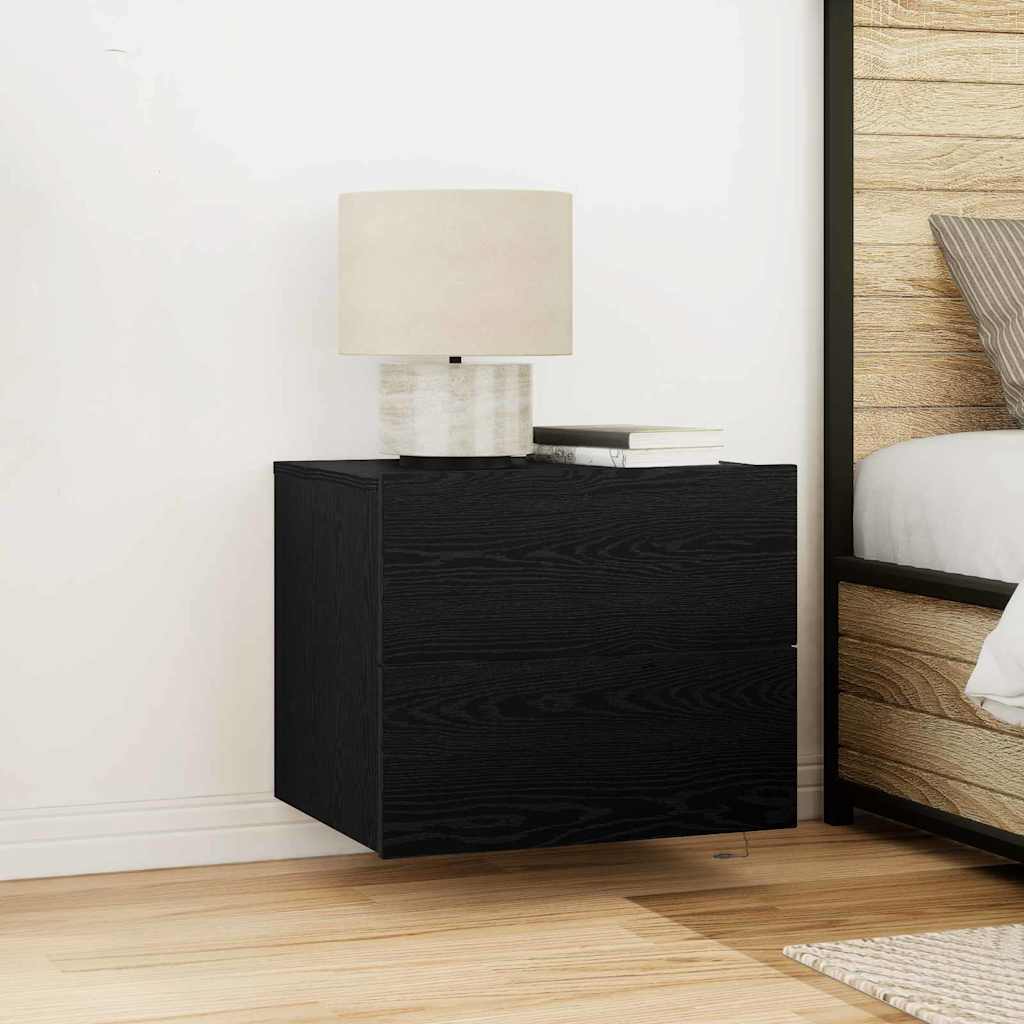 Noćni ormar 2 pcs Crni hrast 50 x 39 x 41 cm Konstruirano drvo