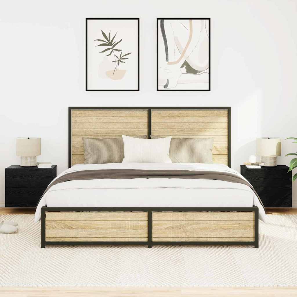 Noćni ormar 2 pcs Crni hrast 50 x 39 x 41 cm Konstruirano drvo