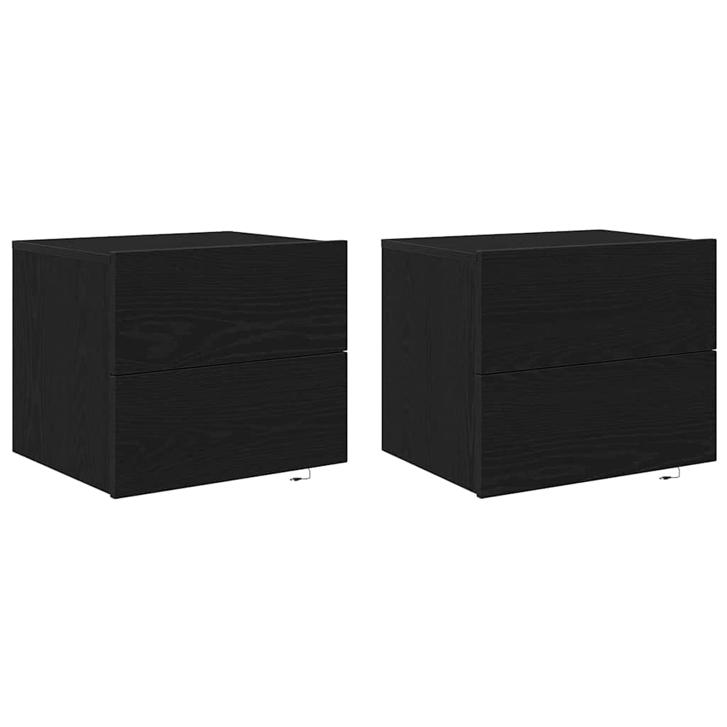 Noćni ormar 2 pcs Crni hrast 50 x 39 x 41 cm Konstruirano drvo