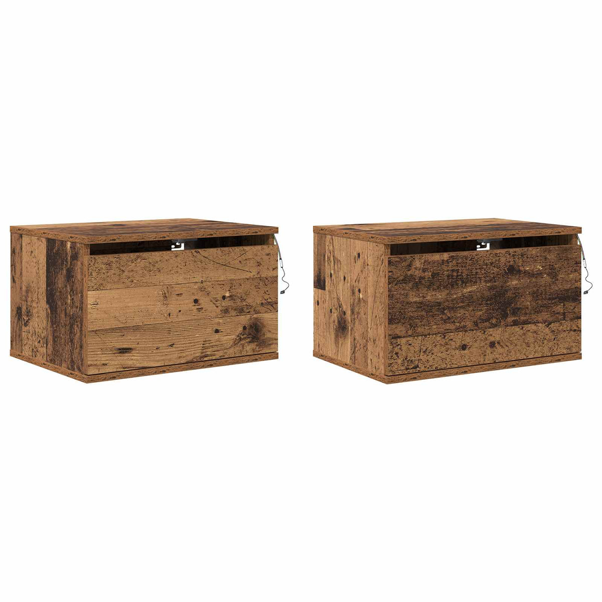 Wall-mounted noćni ormarić 2 pcs Staro drvo Konstruirano drvo