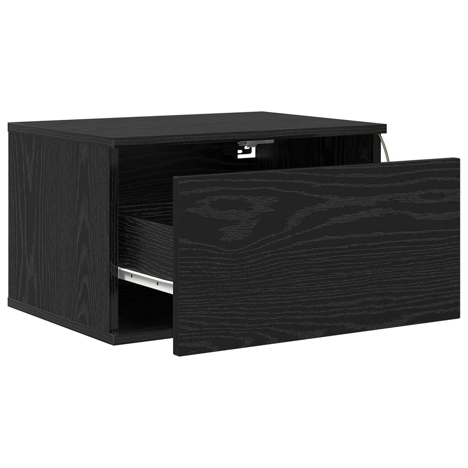 Wall-mounted noćni ormarić 2 pcs Crni hrast 50 x 36 x 30 cm