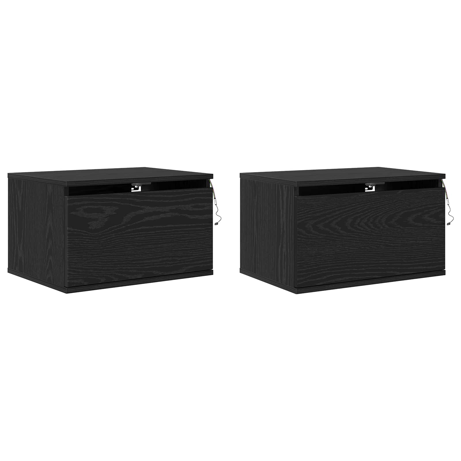 Wall-mounted noćni ormarić 2 pcs Crni hrast 50 x 36 x 30 cm
