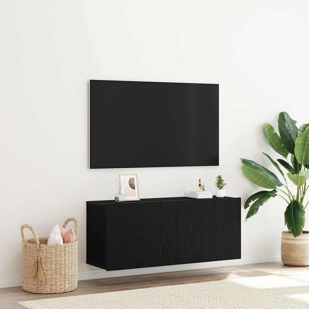 Set TV komoda Crni hrast 100 x 30 x 41 cm Konstruirano drvo