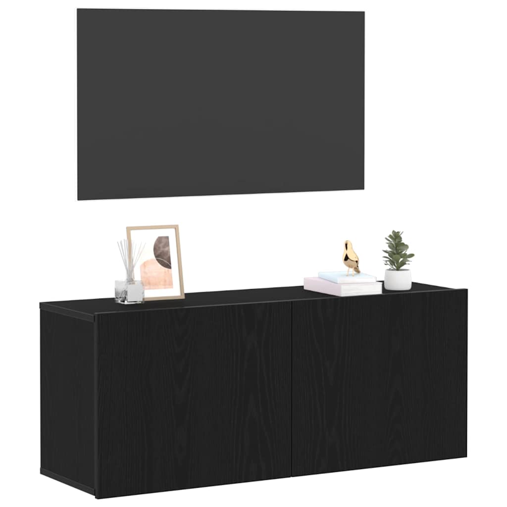 Set TV komoda Crni hrast 100 x 30 x 41 cm Konstruirano drvo