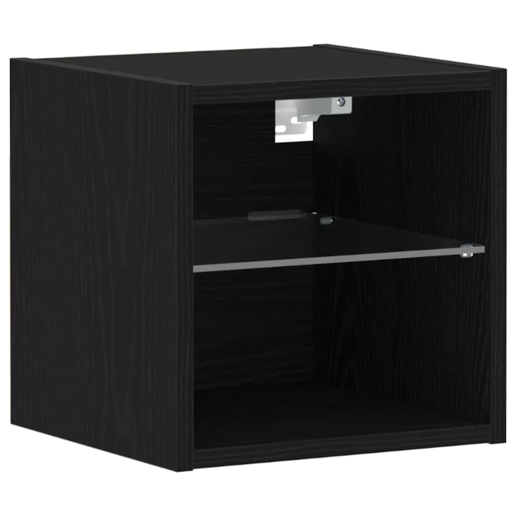 LED zidni noćni ormarić Zidne 2 pcs Crna 30 x 28,5 x 30 cm