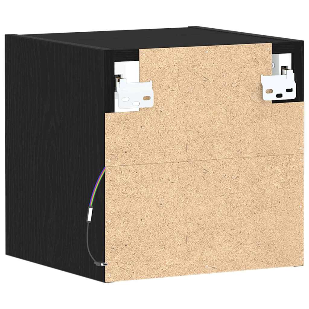 LED zidni noćni ormarić Zidne 2 pcs Crna 30 x 28,5 x 30 cm