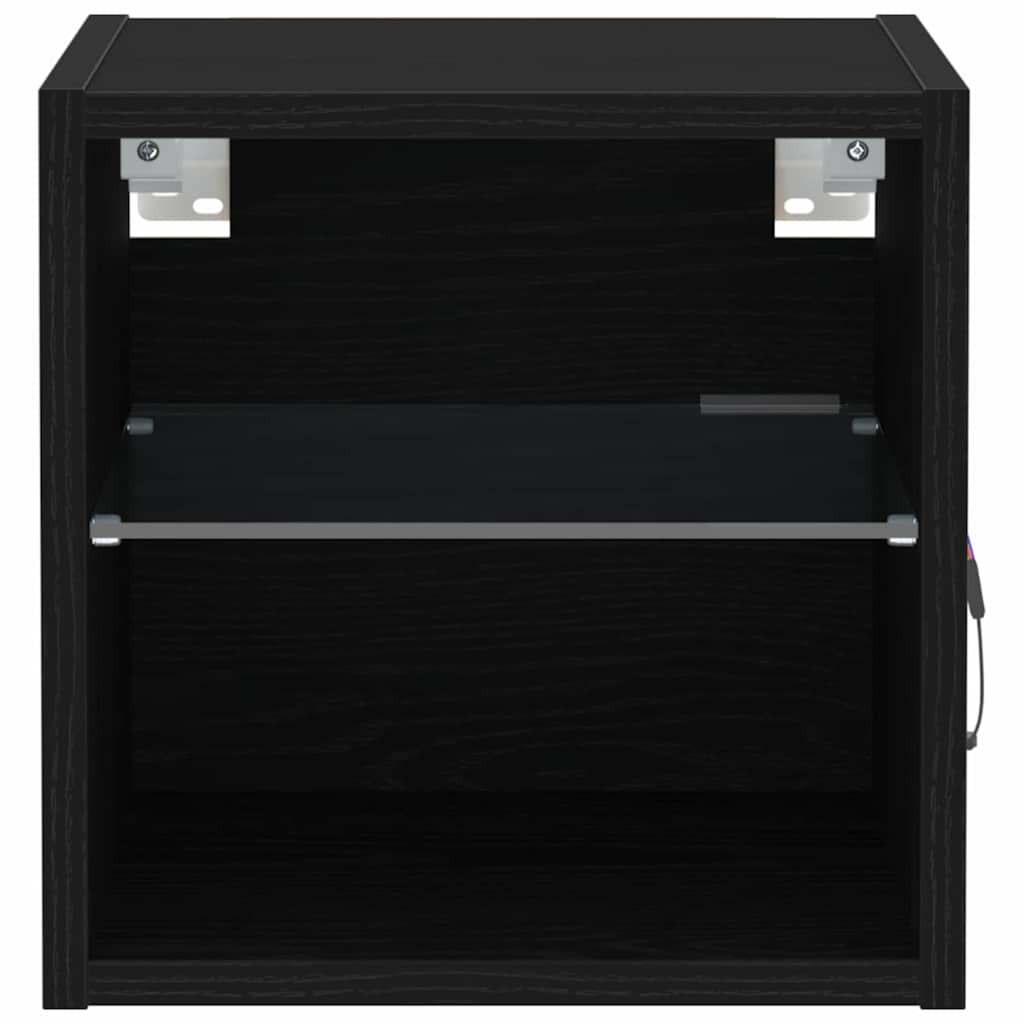 LED zidni noćni ormarić Zidne 2 pcs Crna 30 x 28,5 x 30 cm